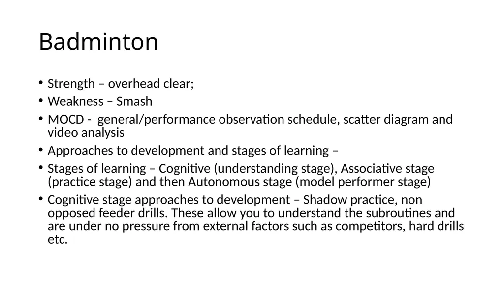 Higher PE Course overview - revision Swimming - slide 8 of 11
