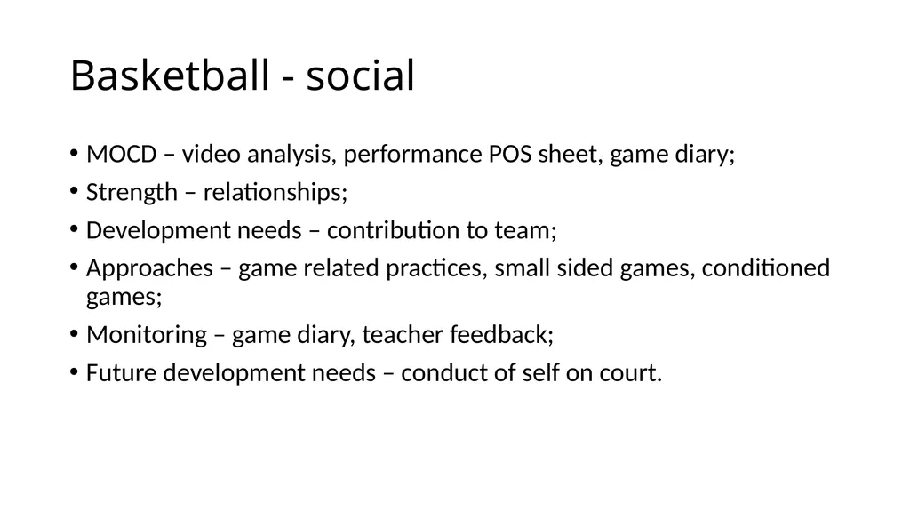 Higher PE Course overview - revision Swimming - slide 4 of 11