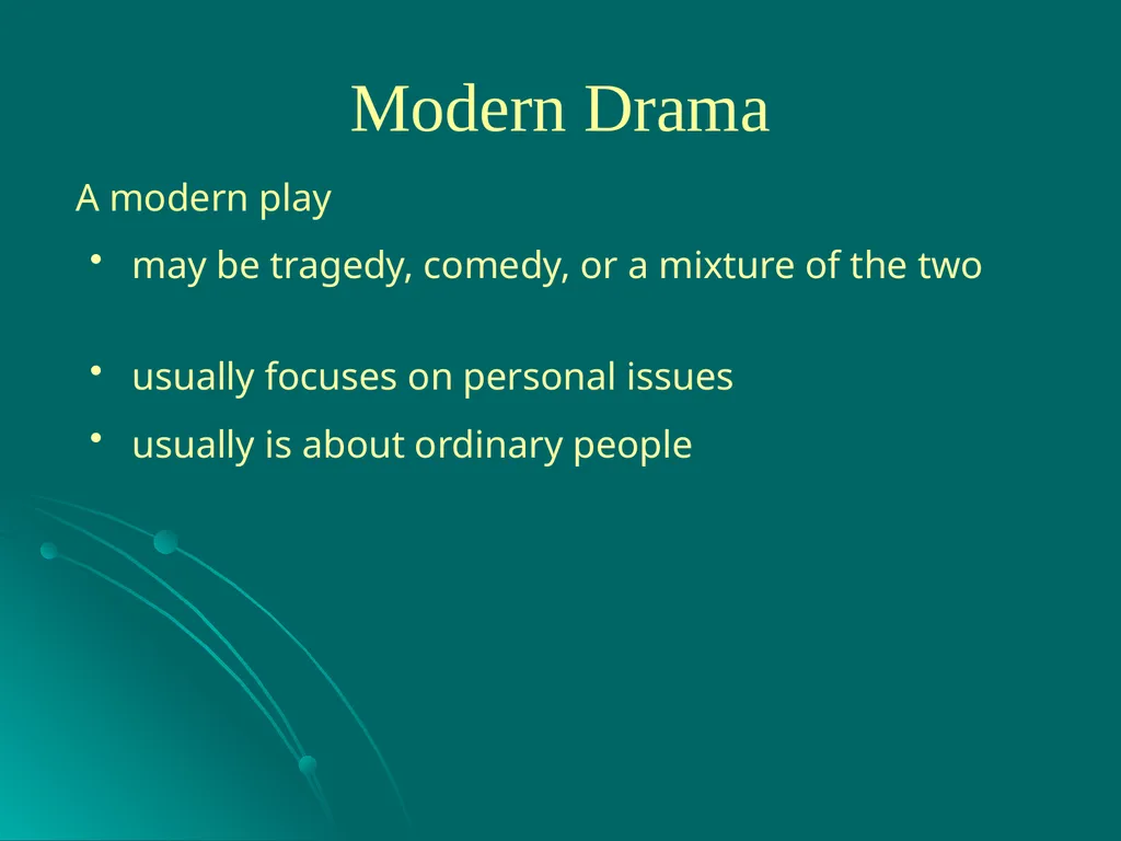 Drama A drama is a story enacted onstage for a - slide 12 of 28