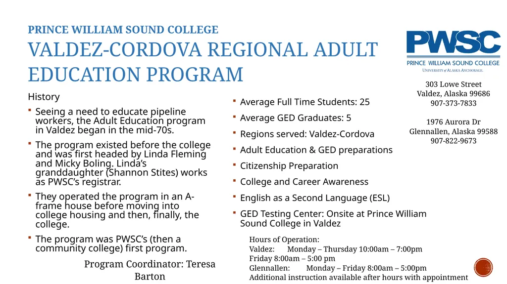 Alaska Adult Education Alaska Literacy Program - slide 12 of 17