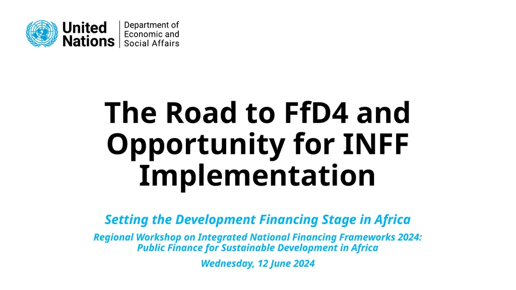 The Road to FfD4 and Opportunity for INFF