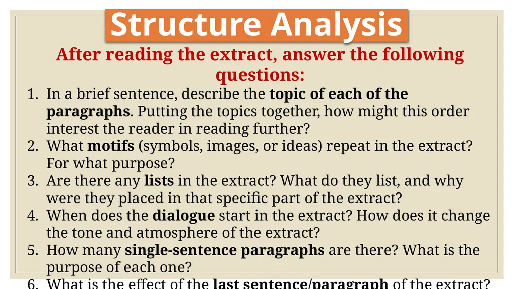 Sherlock Holmes Structure analysis To understand - slide 5 of 10