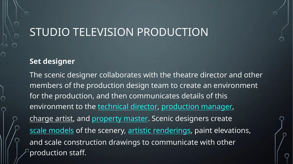 Studio television production lectures and practice - slide 9 of 22