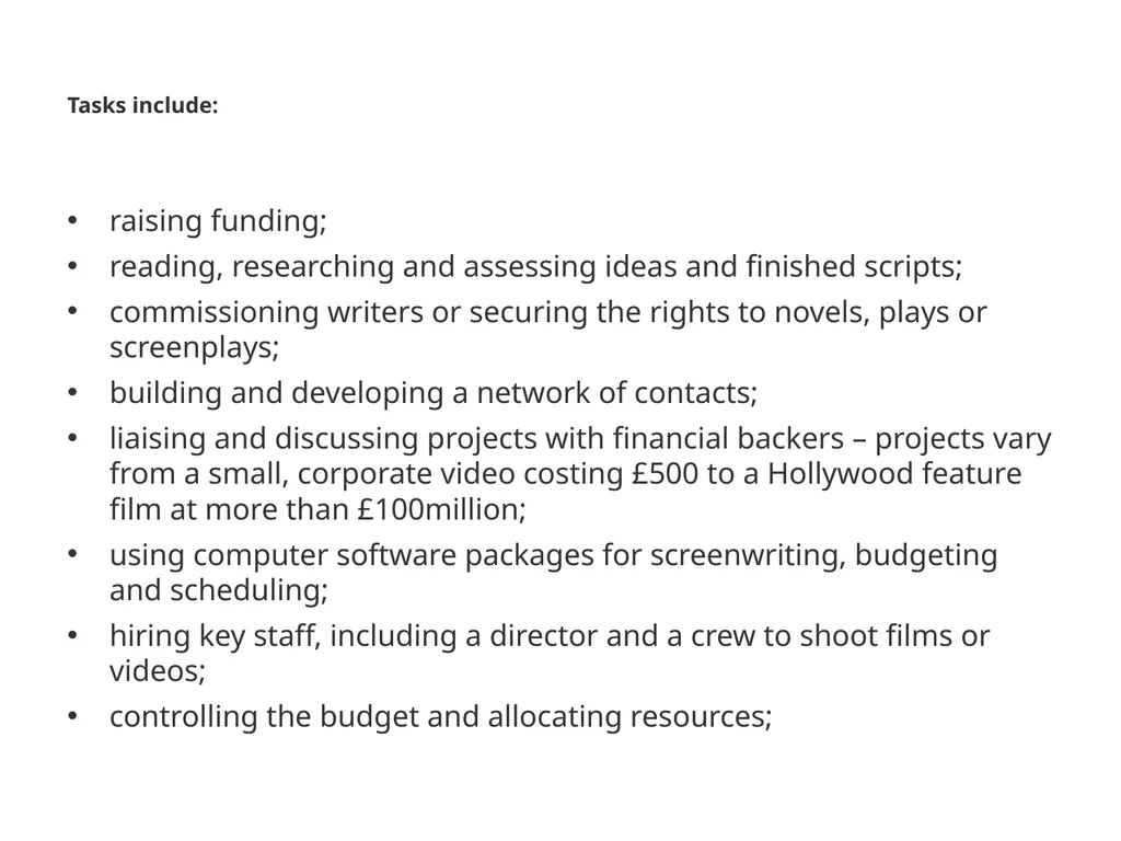 Television Production The visual way of telling a - slide 6 of 9