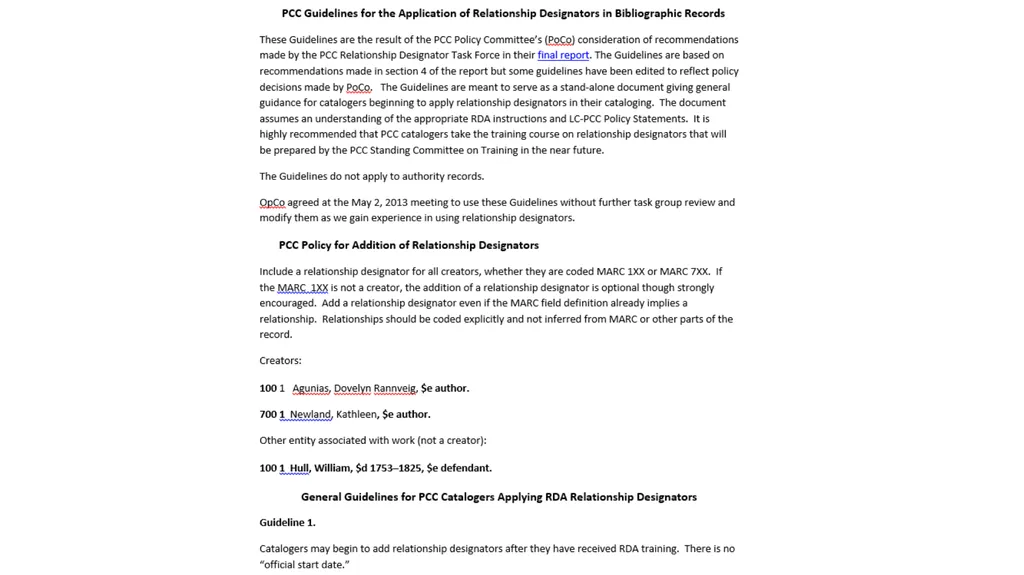 Relationship Designators in RDA: Connecting the - slide 8 of 25