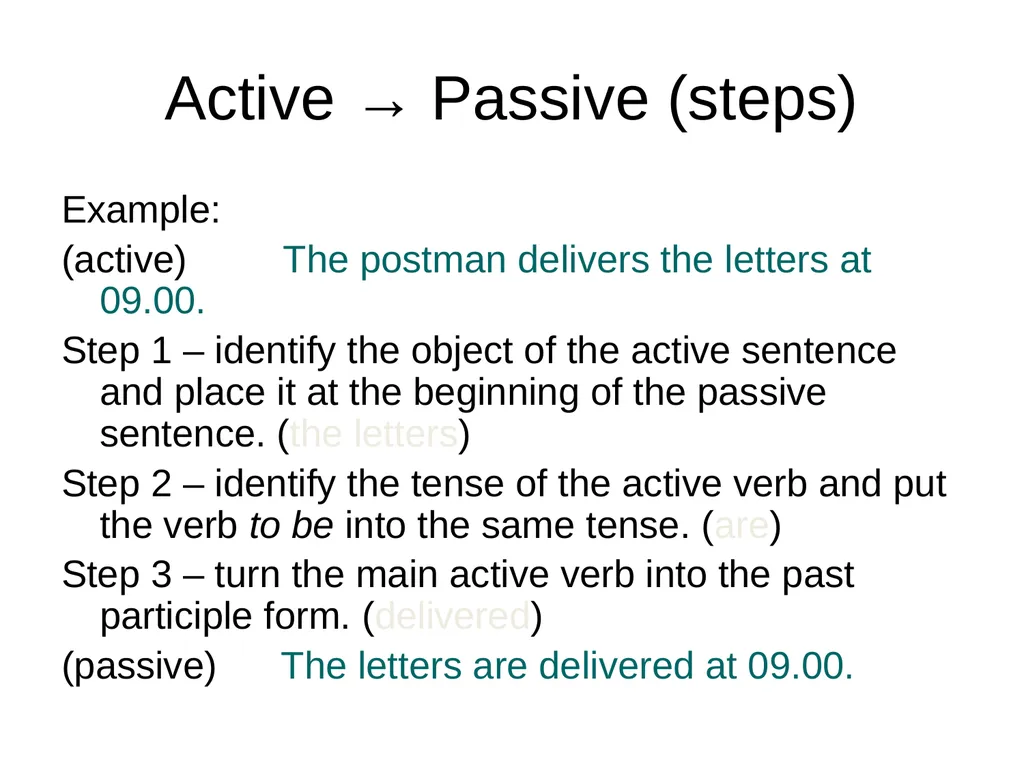 Active and passive voice Form and use  Page 2 - slide 13 of 17