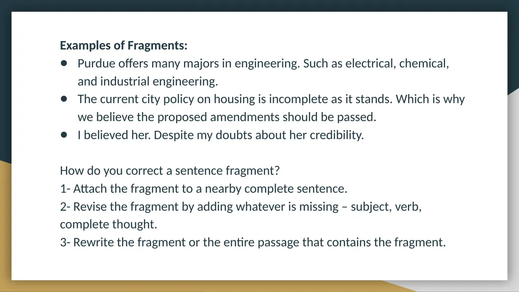 The Writing and Reading Center Grammar, Editing, - slide 14 of 23