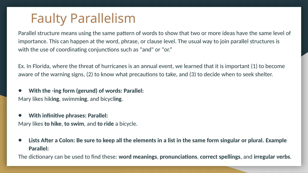 The Writing and Reading Center Grammar, Editing, - slide 17 of 23