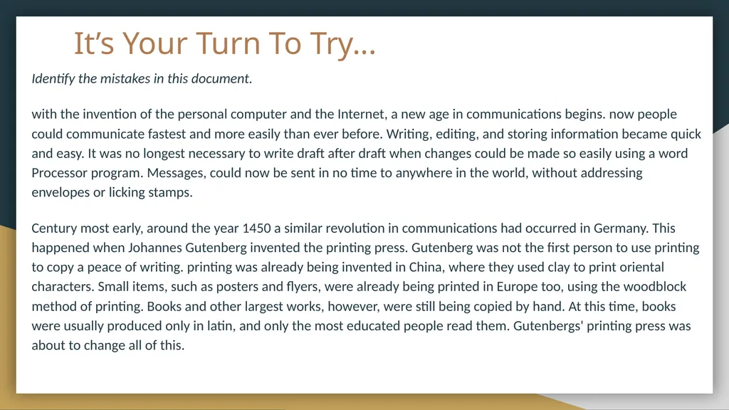 The Writing and Reading Center Grammar, Editing, - slide 22 of 23