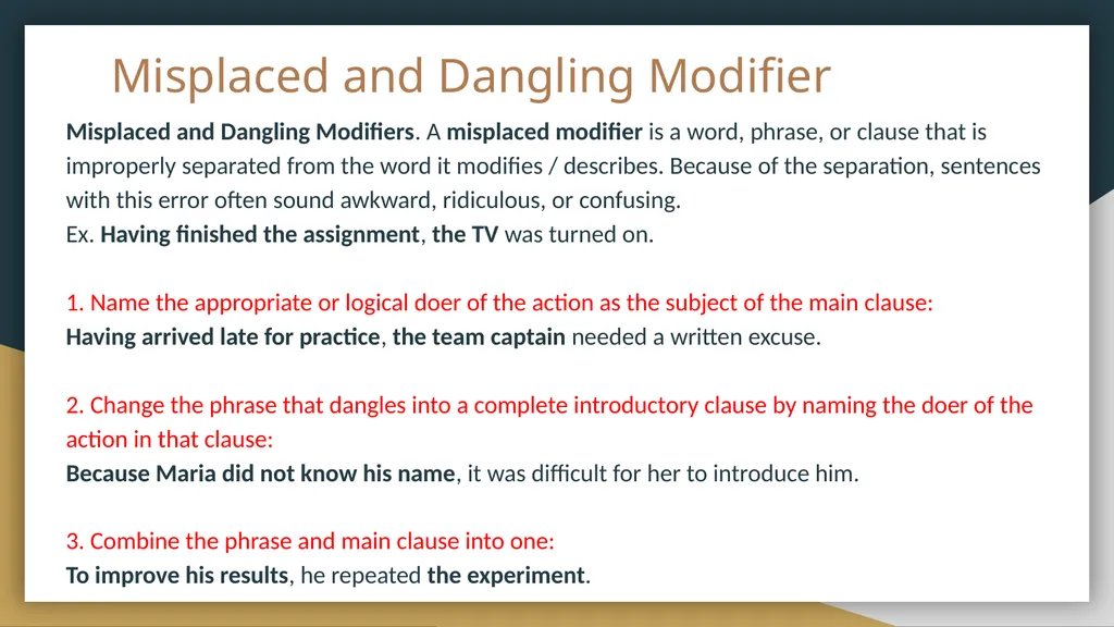 The Writing and Reading Center Grammar, Editing, - slide 16 of 23