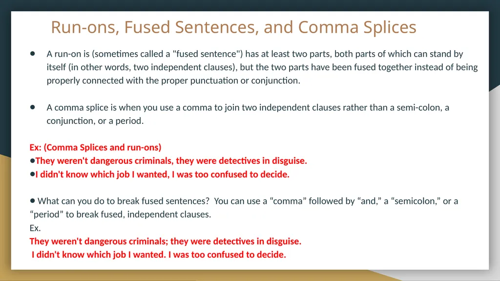 The Writing and Reading Center Grammar, Editing, - slide 15 of 23