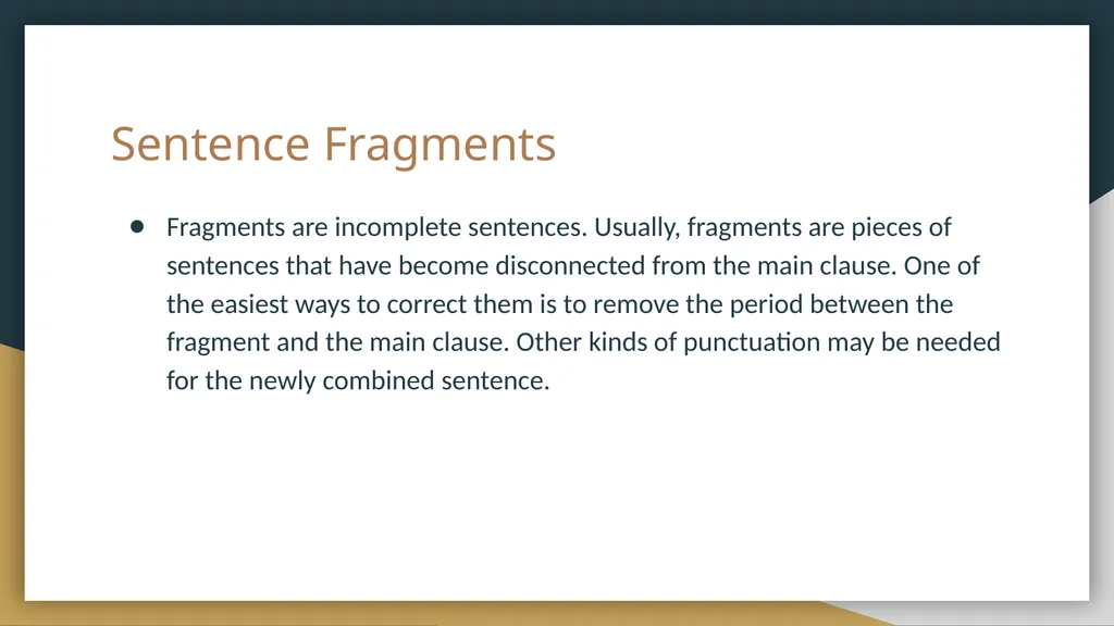 The Writing and Reading Center Grammar, Editing, - slide 13 of 23