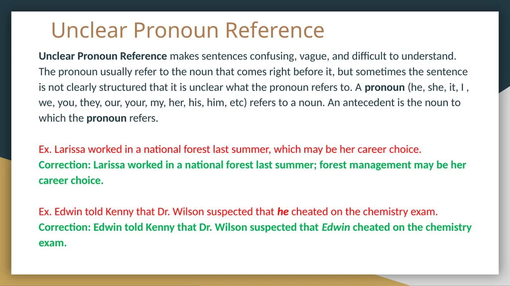 The Writing and Reading Center Grammar, Editing, - slide 18 of 23