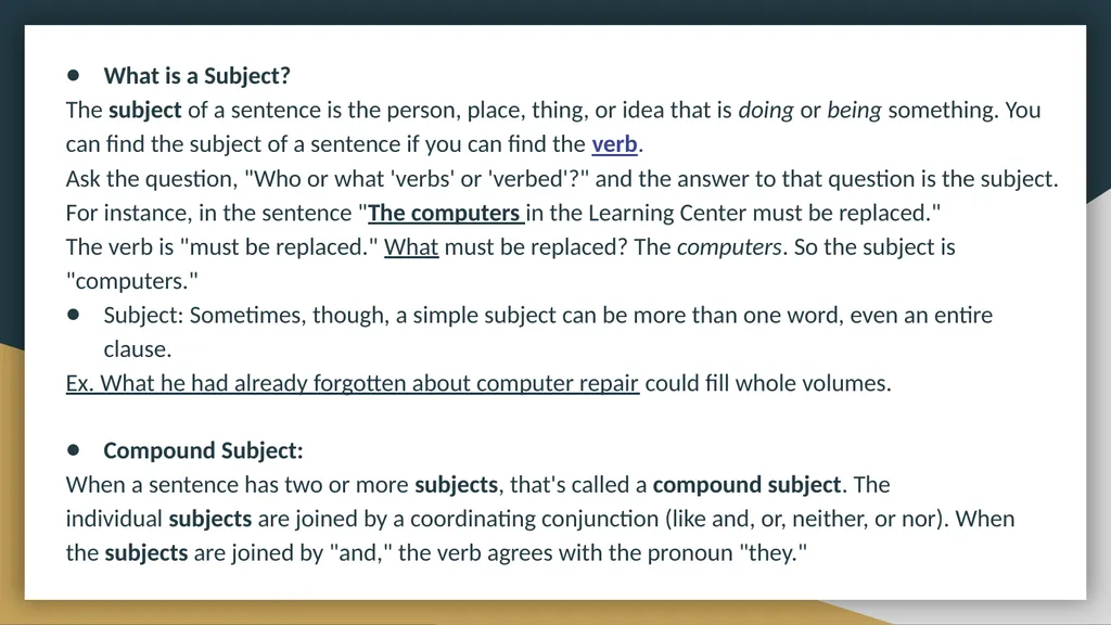 The Writing and Reading Center Grammar, Editing, - slide 7 of 23