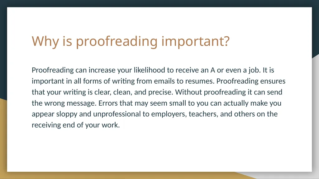 The Writing and Reading Center Grammar, Editing, - slide 4 of 23
