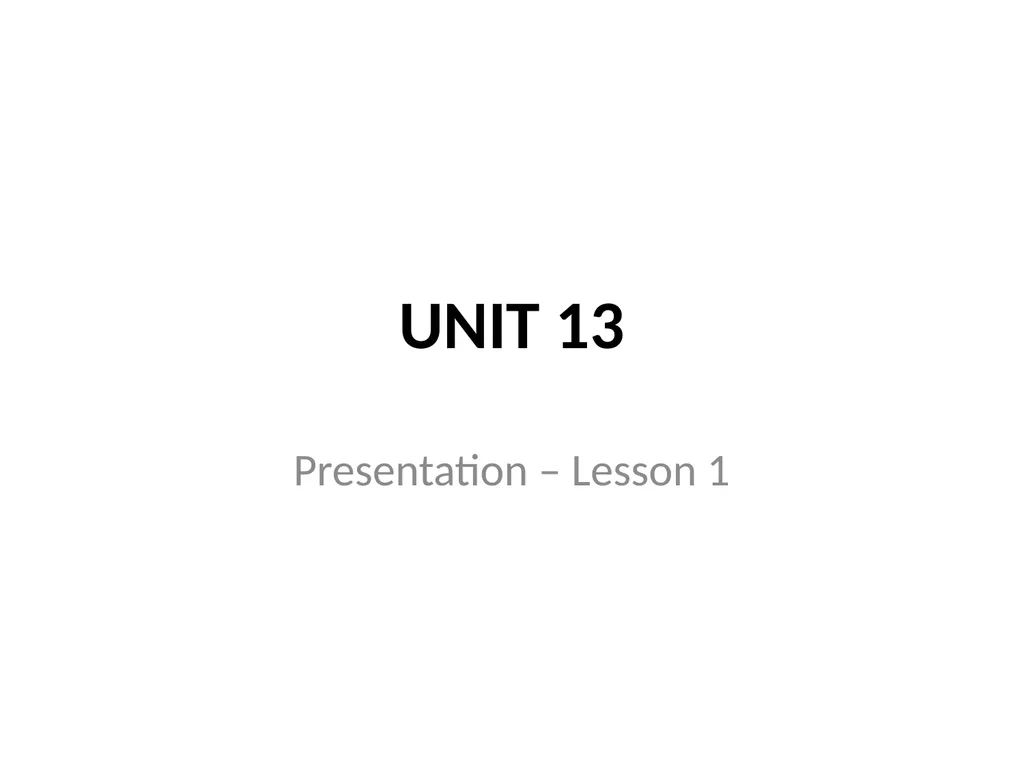 UNIT 13 Presentation – Lesson 1 a football player - slide 1 of 11