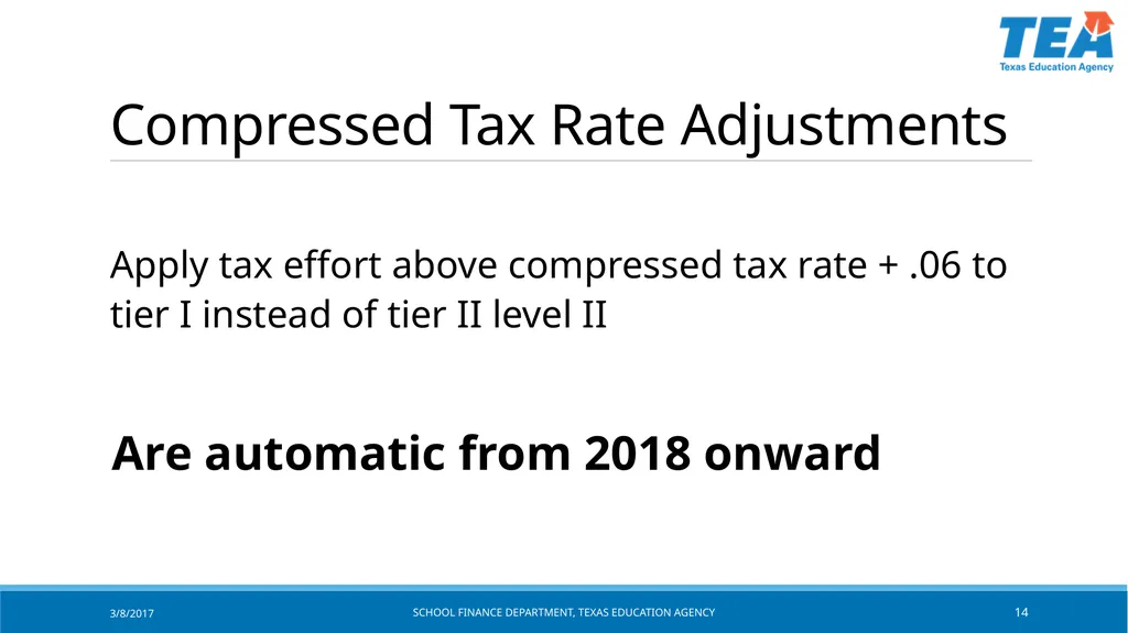 Texas Education Agency October 2017 State Funding - slide 14 of 37