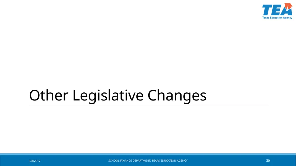 Texas Education Agency October 2017 State Funding - slide 30 of 37