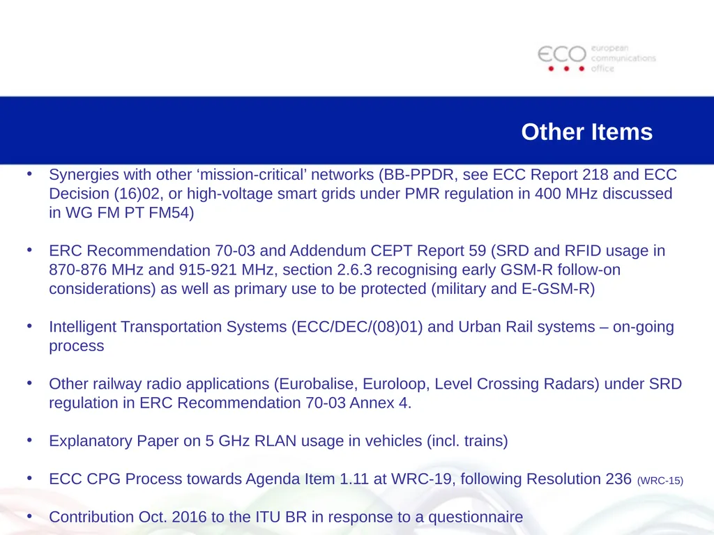 Radio Spectrum Considerations for Present and - slide 9 of 10