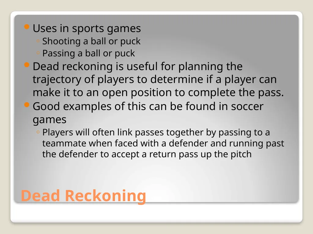 Sports Games: Artificial Intelligence and Physics - slide 21 of 58