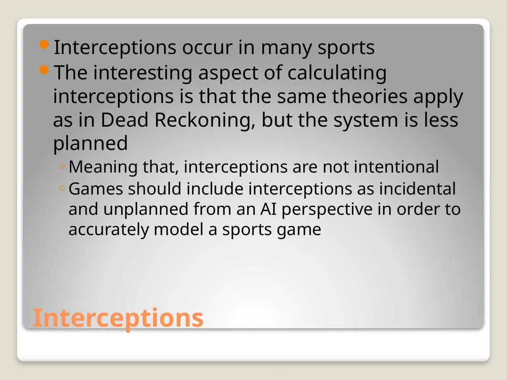 Sports Games: Artificial Intelligence and Physics - slide 25 of 58