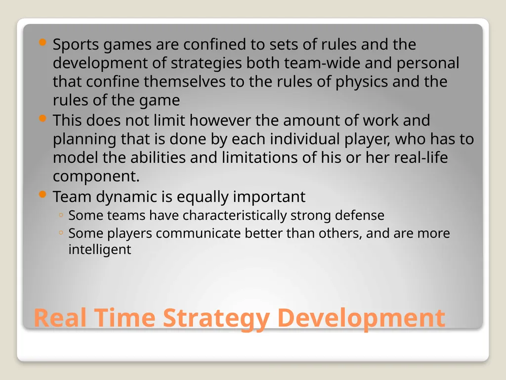 Sports Games: Artificial Intelligence and Physics - slide 52 of 58