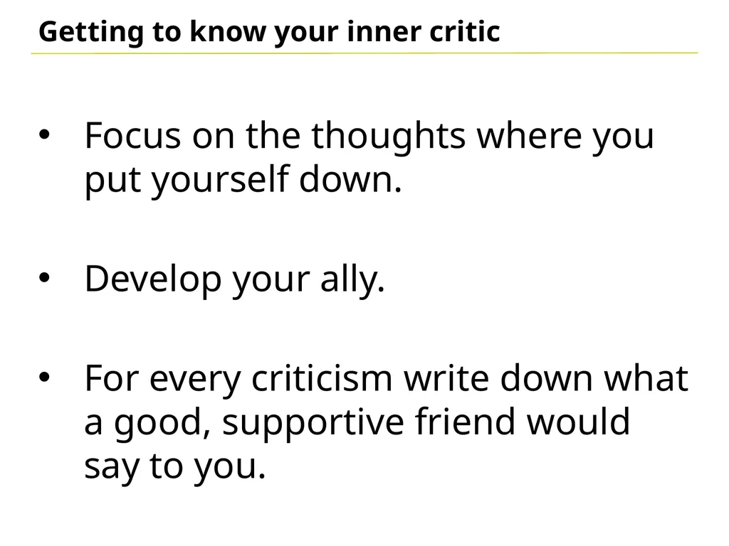 Inner Critic The inner critic or "critical inner - slide 8 of 9