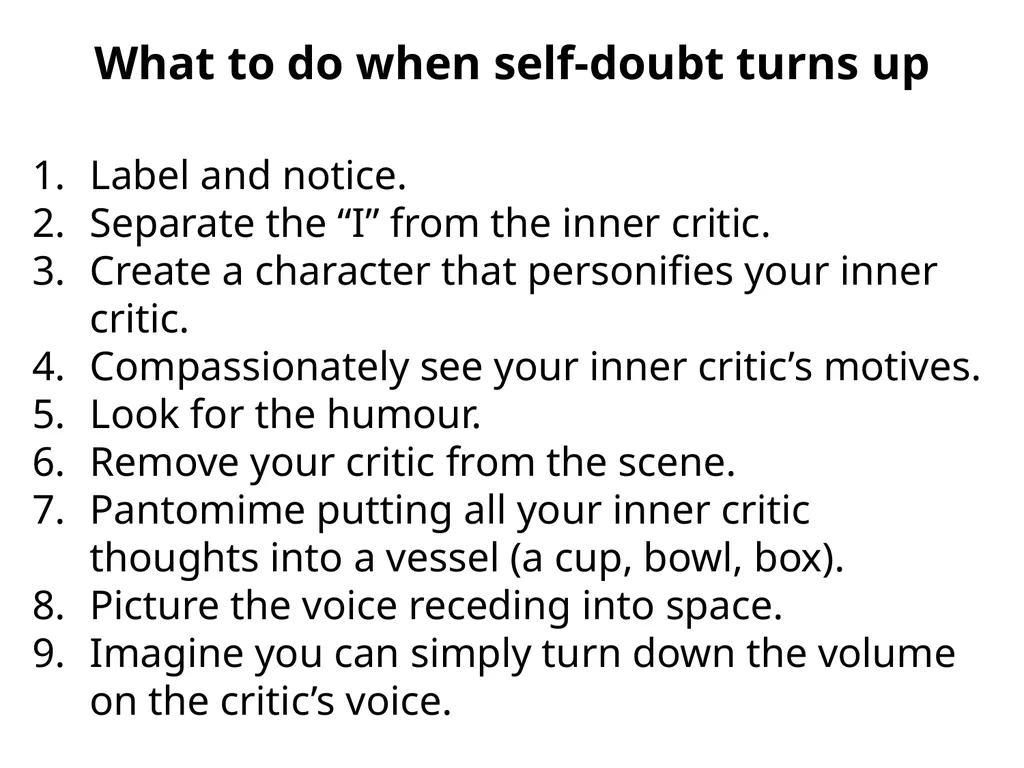 Inner Critic The inner critic or "critical inner - slide 6 of 9
