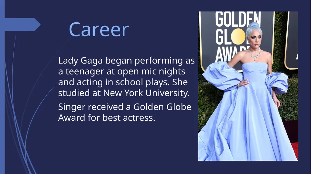 My favorite singer Lady Gaga Biography Lady Gaga - slide 3 of 7