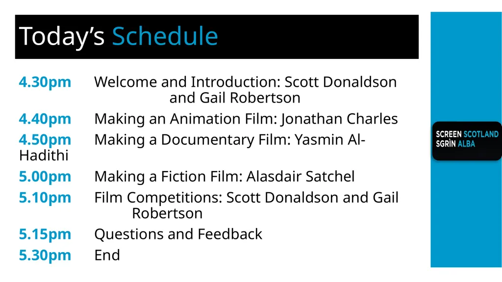 21 September 2021 THE PRODUCERS: BASIC FILMMAKING - slide 2 of 11