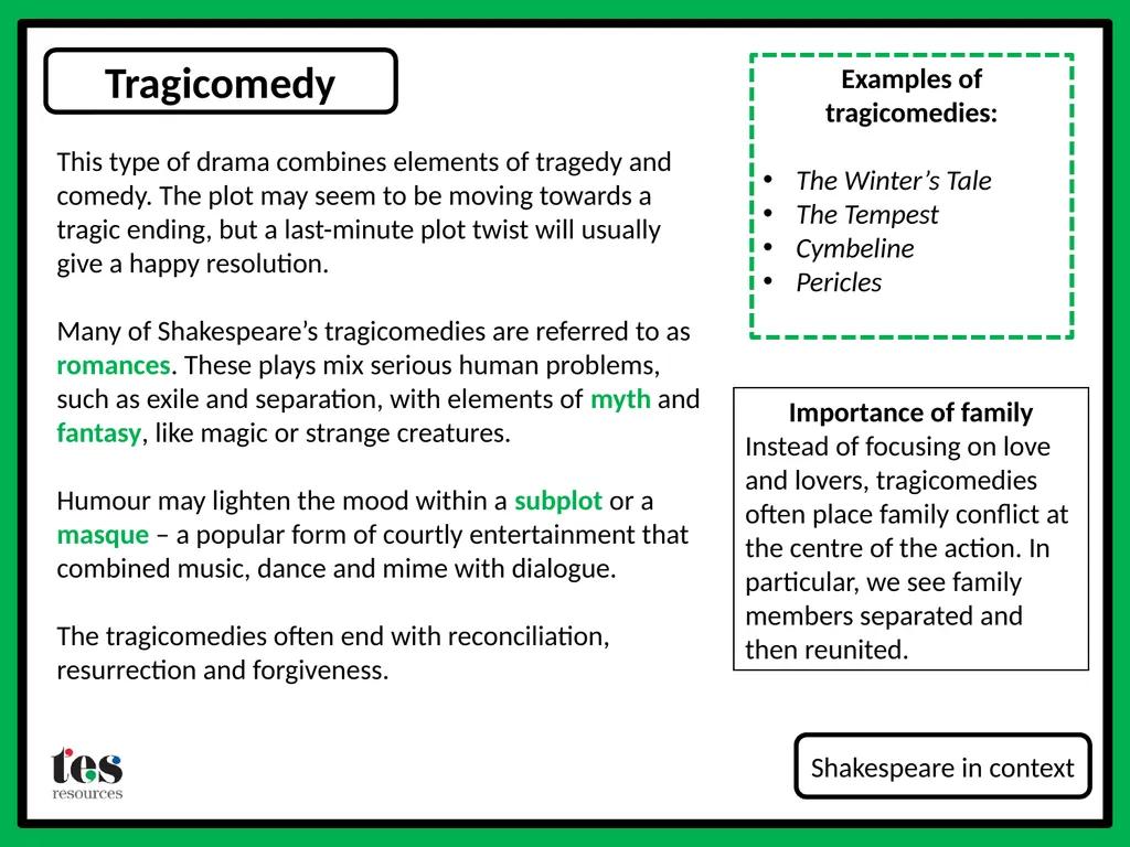 Tragedy Shakespeare in context Tragedy tells the - slide 3 of 5