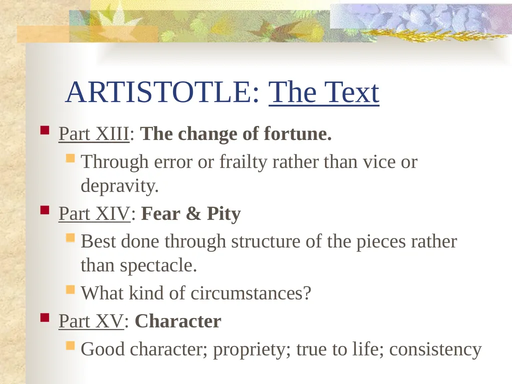 ARISTOTLE: Introduction PLATO: The forms [patterns - slide 12 of 13