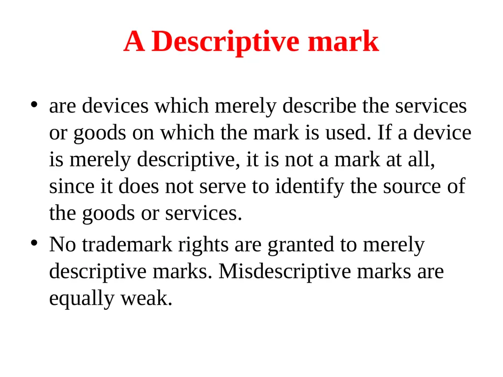 UNIT – II Trade Marks : Purpose And Function Of - slide 51 of 68