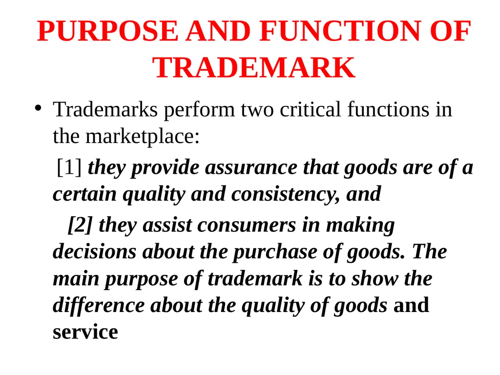UNIT – II Trade Marks : Purpose And Function Of - slide 5 of 68
