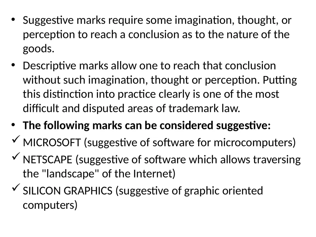 UNIT – II Trade Marks : Purpose And Function Of - slide 56 of 68