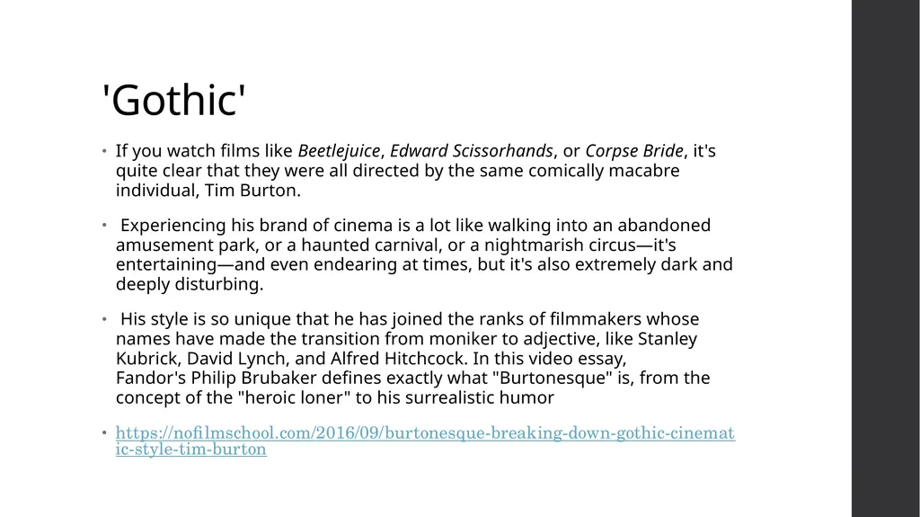 Tim burton Background research Tim Burton was born - slide 6 of 7