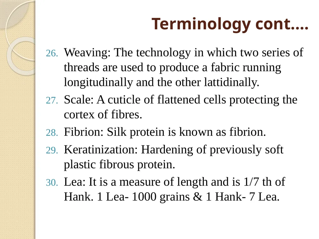 Wool Glossary (A Part of Unit II-3rd Prof. Year) - slide 8 of 8