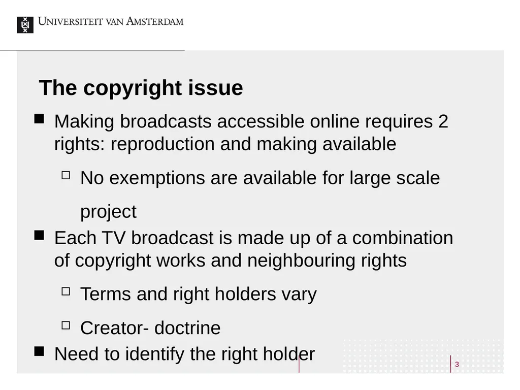 Making Broadcasts Accessible Online A Study on the - slide 3 of 40