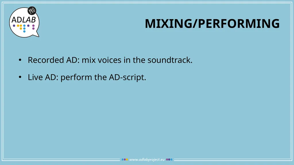 THE AUDIO DESCRIPTION PROCESS MODULE 1 UNIT 5 NINA - slide 8 of 21