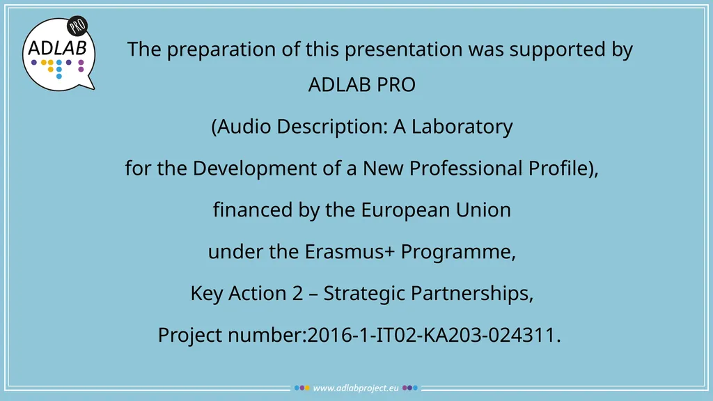 THE AUDIO DESCRIPTION PROCESS MODULE 1 UNIT 5 NINA - slide 20 of 21