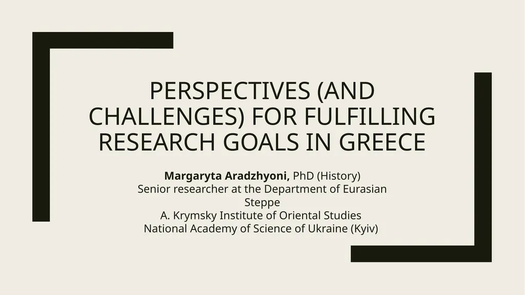 perspectives (and challenges) for fulfilling - slide 1 of 10