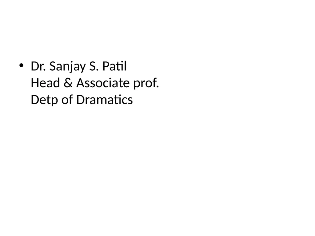 Dr. Sanjay S. Patil Head & Associate prof. Detp of - slide 1 of 7