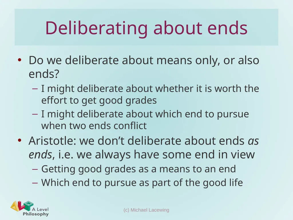 Aristotle on voluntary action, choice and moral - slide 7 of 12