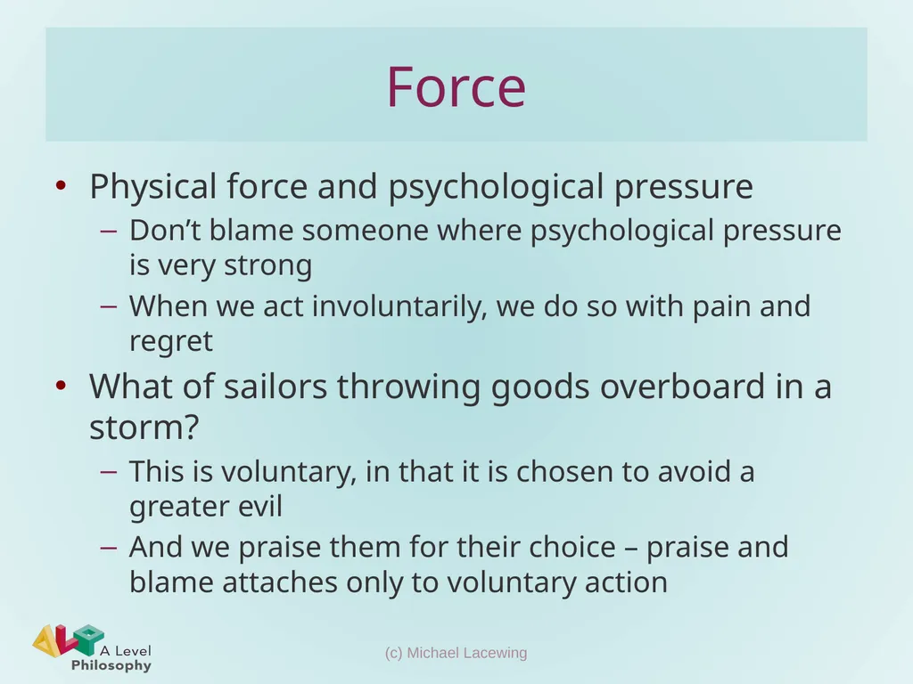 Aristotle on voluntary action, choice and moral - slide 3 of 12