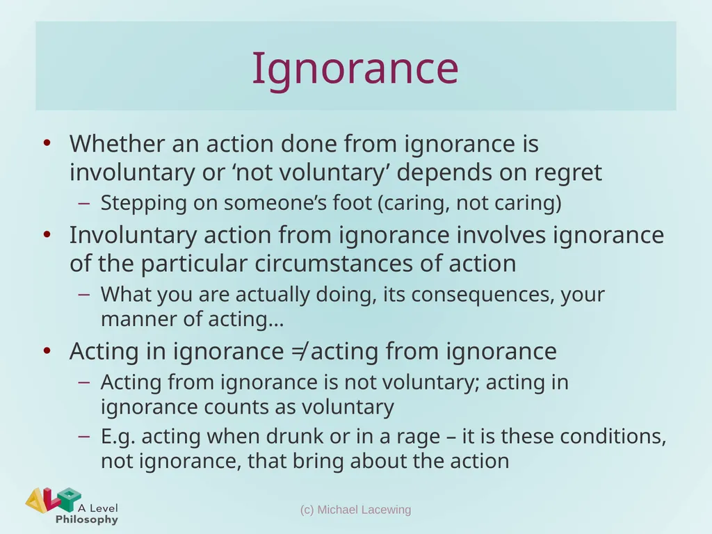 Aristotle on voluntary action, choice and moral - slide 4 of 12
