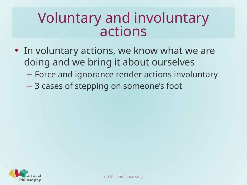 Aristotle on voluntary action, choice and moral - slide 2 of 12