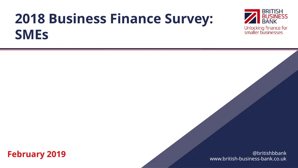 2018 Business Finance Survey: SMEs February 2019