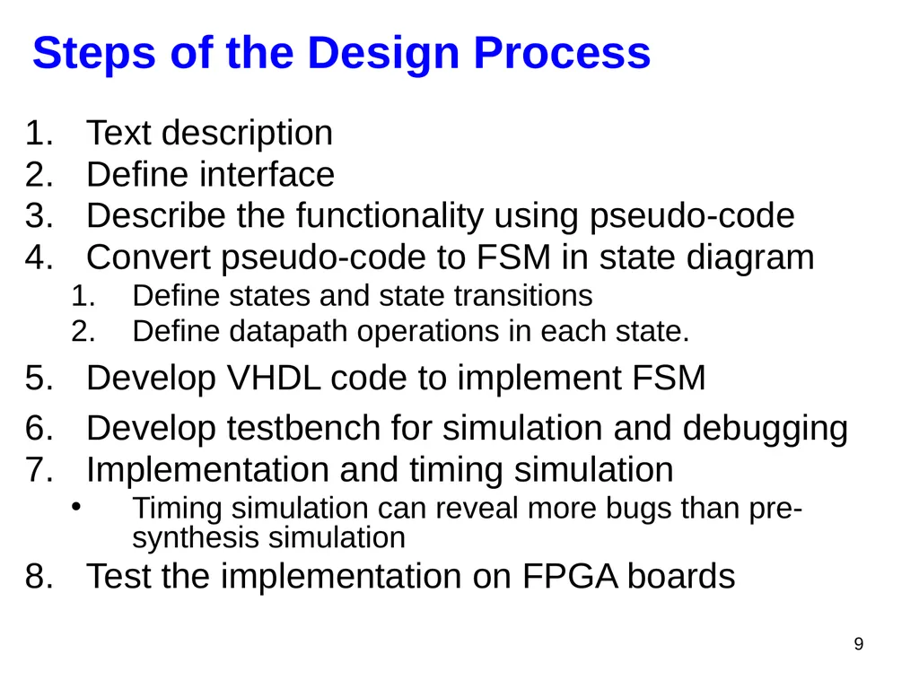 Hao Zheng Comp Sci & Eng USF CDA 4253 FPGA - slide 9 of 99