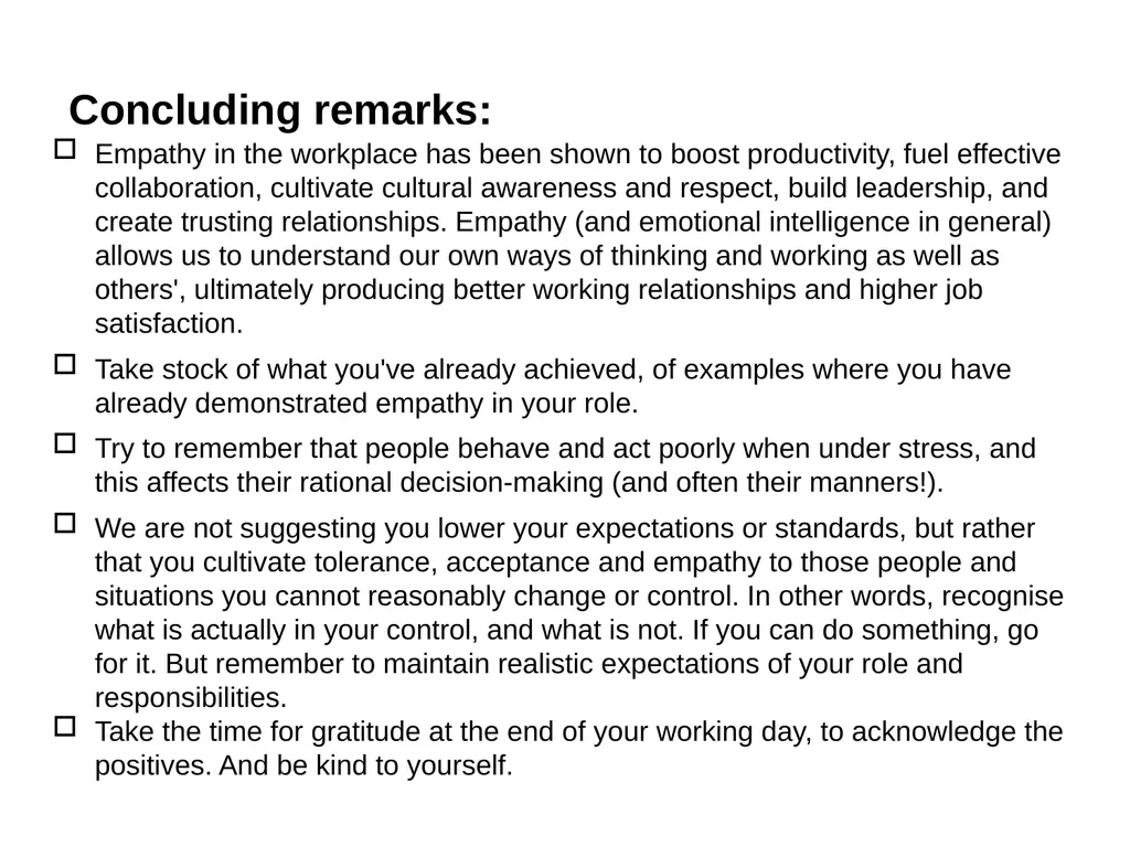 Empathic approaches to research support in - slide 10 of 12