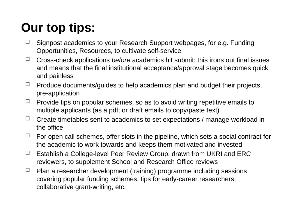 Empathic approaches to research support in - slide 9 of 12